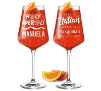 polar-effekt Leonardo Puccini Set di 2 bicchieri aperitivi da 560 ml per Aperol Spritz - Bicchiere con incisione - Regalo per la festa della mamma, la festa del papà e il compleanno - Bicchieri