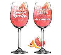 polar-effekt Leonardo Sarti Spritz - Set di 2 bicchieri da vino da 460 ml, con incisione - Regali per donne - con nome - per Lillet, Aperol, vino e sangria - il regalo di compleanno e anniversario