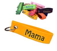 polar-effekt Portachiavi in feltro con bastone personalizzato - Colore giallo - testo desiderato ricamato - per diverse chiavi - auto, casa, appartamento - idea regalo per compleanno - present, regalo
