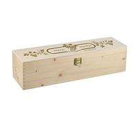 polar-effekt Scatola per vino in legno con incisione - Scatola regalo personalizzata per bottiglia di vino regalo per matrimonio - Motivo sogno di nozze con vino