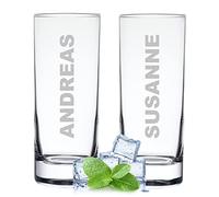 polar-effekt Set di 2 bicchieri personalizzati con incisione personalizzata, volume 405 ml, per acqua, succhi, sorelle, cocktail, compleanno, Natale
