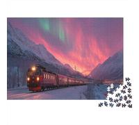 Polar Express che attraversa un iceberg Jigsaw Puzzle 1000pcs (75x50cm) Adulti Luce dell'Aurora boreale boreale Puzzle Gioco Educativo Decorazioni Per La Casa