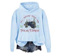 Polar Express Hoodie, Polar Express Felpa con cappuccio per adulti, Polar Express, felpa Polar Express, felpa con cappuccio da uomo, Blu Carolina, M