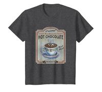 Polar Express Hot Chocolate Maglietta, Bambini, Grigio Scuro, 12 Anni