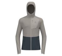 Polar fleece Odlo MID LAYER HOODY FULL ZIP ASCENT (silver cloud - dark slate) uomo XL