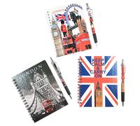 Polar Star (3 Packs) A6 Notebooks with Matched Design Pens, 100 Pages, UK Souvenir, 3 Packs, Great Gifts for Friends and Families