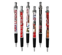 Polar Star 6 penne a sfera London Landmark, 6 design unici, souvenir britannico e regali, progettate nel Regno Unito, ideali per amici e familiari