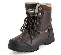 Polar Uomo Foderato Impermeabile Battistrada Profondo Durevole Gomma Shell Termica Inverno Pioggia Neve Stivales - Marrone - UK8/EU42 - YC0695