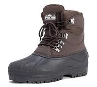 Polar Uomo Short Rete Di Nylon Anatra Impermeabile Suola Allacciare Inverno La Neve Stivali - Marrone - UK9/EU43 - YC0440