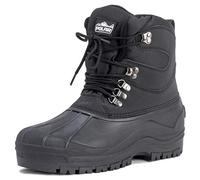 Polar Uomo Short Rete Di Nylon Anatra Impermeabile Suola Allacciare Inverno La Neve Stivali - Nero - UK11/EU45 - YC0439