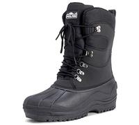Polar Uomo Tall Rete Di Nylon Anatra Impermeabile Suola Allacciare Inverno La Neve Stivali - Nero - UK9/EU43 - YC0445