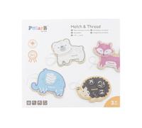 PolarB animali da infilare - set in legno per lo sviluppo della motricità fine