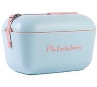 Polarbox Raffreddatore portatile da 12 l, colore blu malva, stile vintage, mini ghiacciaia, leggero, da campeggio