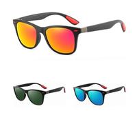 Polarized Sunglasses for Men & Women - Protezione UV, Anti-Glare, Lightweight & Stylish,Driving Square Frame Sun Glasses, Arancione/verde/blu