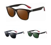 Polarized Sunglasses for Men & Women - Protezione UV, Anti-Glare, Lightweight & Stylish,Driving Square Frame Sun Glasses, Marrone/nero/nero