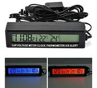 PolarLander 3-in-1 Car Digital Display LCD Orologio voltmetro termometro della Batteria Durevole Tensione Temperature Monitor Meter