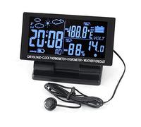 PolarLander 4 in 1 Termometro Digitale dell'automobile dello Schermo a Cristalli liquidi igrometro 12V CC Hygrothermograph Previsioni Meteo Tensione Clock