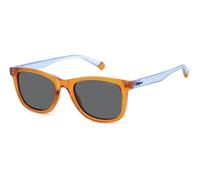 Polaroid Bambino PLD 8060/S L7Q/M9 Occhiali da sole Plastica Arancione Grigio Squadrata Polarizzata