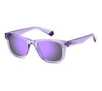 Polaroid Bambino Polaroid PLD 8009/N/NEW 789/MF Occhiali da sole Plastica Viola Viola Squadrata Polarizzata Specchiato