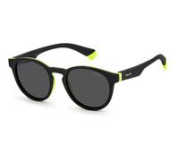 Polaroid Bambino Polaroid PLD 8048/S 71C/M9 Occhiali da sole bambino Plastica Nero / Giallo Grigio Rotonda