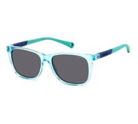 Polaroid Bambino Polaroid PLD 8058/S MVU/M9 Occhiali da sole Plastica Azzurro Grigio Squadrata Polarizzata