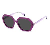Polaroid Donna PLD 4124/S RY8/M9 Occhiali da sole Eco co-polyester Viola Grigio Rotonda Polarizzata