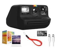 Polaroid Go - Fotocamera istantanea con pellicola a colori e panno in microfibra, colore: Nero