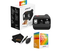 Polaroid Go Generation 3 - Mini fotocamera istantanea a pellicola (nero) | Confezione con doppia confezione di pellicole Polaroid Color Go (16 foto), penna per lenti, spolverino ad aria e panno in