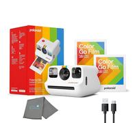Polaroid Go Instant Mini Camera Starter Set, fotocamera istantanea bianca di seconda generazione con 32 pellicole istantanee Polaroid Go Color e