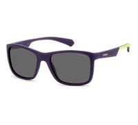 Polaroid Junior PLD 8053/S 80Z/M9 Occhiali da sole Plastica Blu opaco Grigio Squadrata Polarizzata