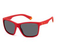 Polaroid Junior PLD 8057/S 0Z3/M9 Occhiali da sole Plastica Rosso Grigio Squadrata Polarizzata