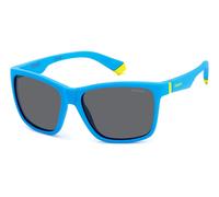 Polaroid Junior Polaroid PLD 8057/S FLL/M9 Occhiali da sole bambino Plastica Blu Grigio Squadrata Polarizzata