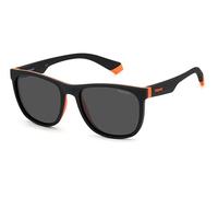 Polaroid Bambino Polaroid PLD 8049/S 8LZ/M9 Occhiali da sole bambino Plastica Nero/Arancione Grigio Squadrata