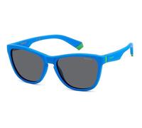 Polaroid Junior PLD 8056/S FLL/M9 Occhiali da sole Plastica Blu Grigio Squadrata Polarizzata