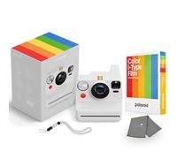 Polaroid Now+ - Fotocamera istantanea i-Type di terza generazione + pacchetto di 8 pellicole a colori i-Type, controllate tramite app Bluetooth, bianco, set di fotocamere Polaroid con panno per la
