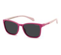 Polaroid Junior Polaroid PLD 8077/S 35J/M9 Occhiali da sole bambino Policarbonato Rosa Grigio Squadrata Polarizzata