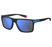 Polaroid PLD 2098/S, Occhiali da Sole Uomo, Multicolore (Nero blu), 56