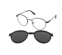Polaroid Unisex PLD 6158/CS 807/M9 Occhiali da sole Acciaio Nero Grigio Rotonda Clip-on