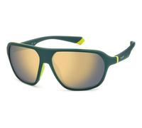 Polaroid Unisex PLD 2152/S DLD/LM Occhiali da sole Plastica Verde Oro Squadrata Polarizzata Specchiato