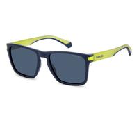 Polaroid Unisex Polaroid PLD 2139/S FLL/C3 Occhiali da sole Plastica Blu opaco Blu Squadrata Polarizzata