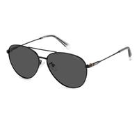 Polaroid Unisex Polaroid PLD 4142/G/S/X 807/M9 Occhiali da sole Metallo Nero Grigio Pilot Polarizzata