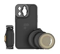 PolarPro - LiteChaser iPhone 14 Pro - Kit registi - Incl. Custodia per iPhone 14 Pro - Impugnatura LiteChaser per iPhone 14 - Filtro VND 3-5 - Filtro CP - Filtro nebbia VND 3-5 - Pulsante di scatto