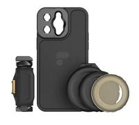 PolarPro - LiteChaser iPhone 14 Pro Max - Kit registi - Incl. Custodia per iPhone 14 Pro Max - LiteChaser iPhone 14 Grip - Filtro VND 3-5 - Filtro CP - Filtro nebbia VND 3-5 - Pulsante di scatto