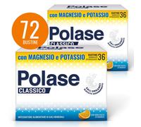 Polase Classico Magnesio e Potassio Integratore Alimentare Sali Minerali Gusto Arancia, 36+36 Bustine