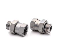 POLBERIS Riduzione da 7/8 '' UNF - JIC 3/4 '' BSP in acciaio GZ riduzione, adattatore raccordo dritto vite ad alta pressione riduttore capezzolo