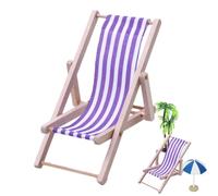 poldable Mini Deck Chair Fairy Garden Decoration Tiny Furniture Ornament