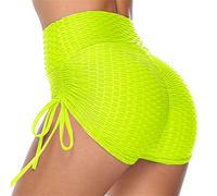 Pole Dance - Gesso a vita alta, per sport, culo arruffato, allenamento, corsa, leggings caldi da donna, set con pantaloncini, verde, S