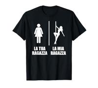 Pole Dance per Il Fidanzato Divertente La Mia Ragazza Pole Maglietta