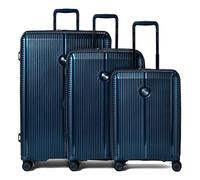 Polestream Paris 4 ruote Set di valigie 3 pezzi con piega di espansione blu