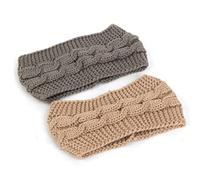 POLGDW Cerchietto per Capelli 2PCS Winter Headbands for Women Warmer Knit Soft Elastic Crochet Headband Chunky Head Wrap Elastici per Capelli(Y49)